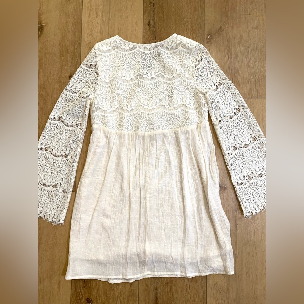 Umgee Dress Women’s Small Cream Lace Courthouse Babydoll Wedding Boho Beach - Picture 3 of 10